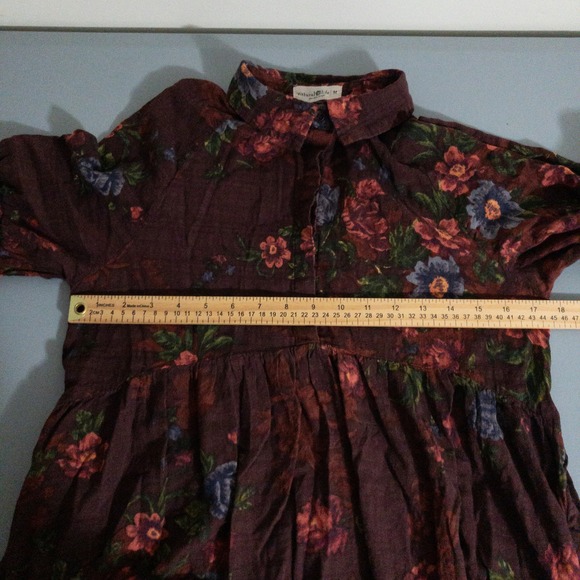 Natural Life Rebecca Floral Tiered Midi Dress Womens M Red Peasant Cottage Boho - Picture 8 of 9